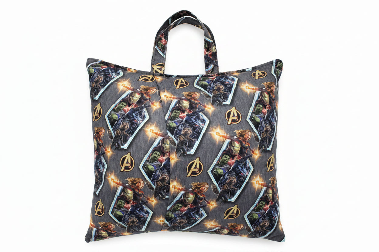 Superhero-Inspired Reading Pillow Cover | Handmade Book Pocket Pillow Cover | Pillow Cover Only