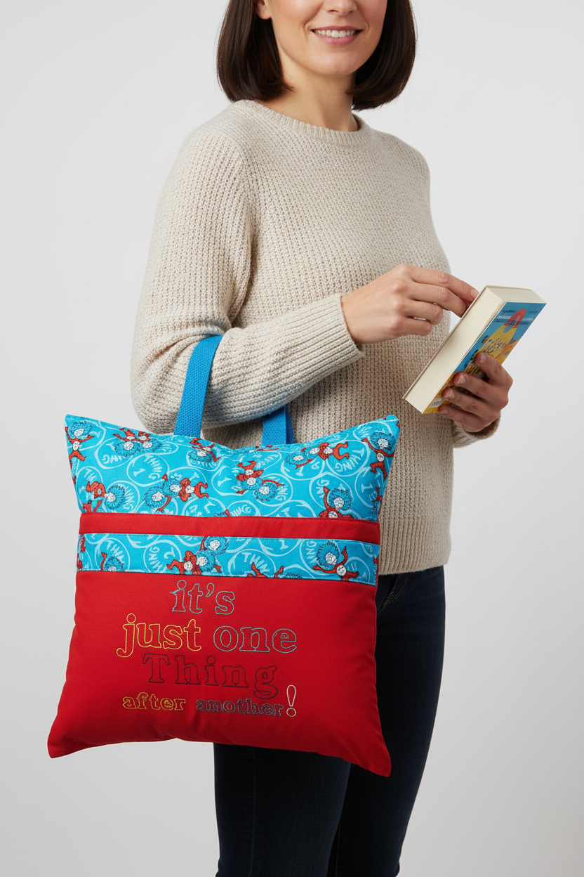 Handmade Reading Pillow Cover | Whimsical Character Theme | Book Pocket | Pillow Cover Only