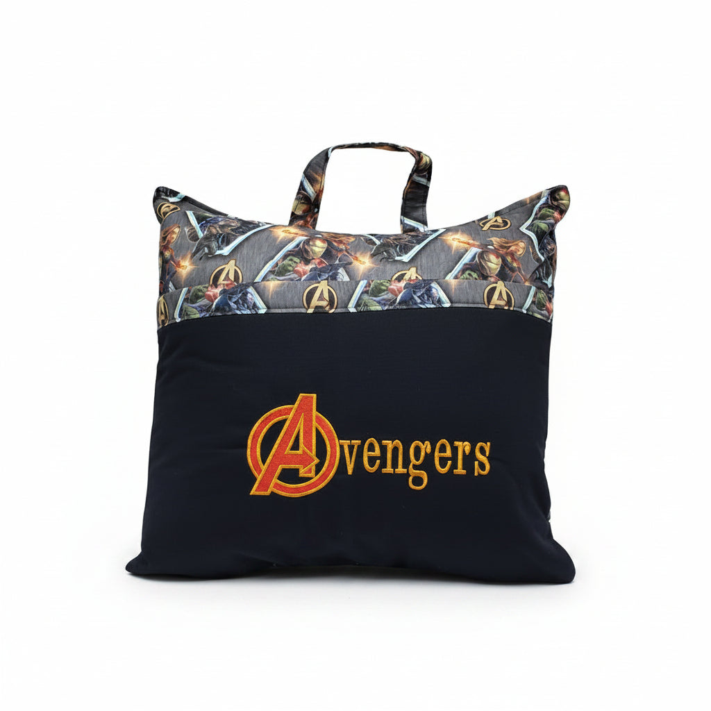Superhero-Inspired Reading Pillow Cover | Handmade Book Pocket Pillow Cover | Pillow Cover Only