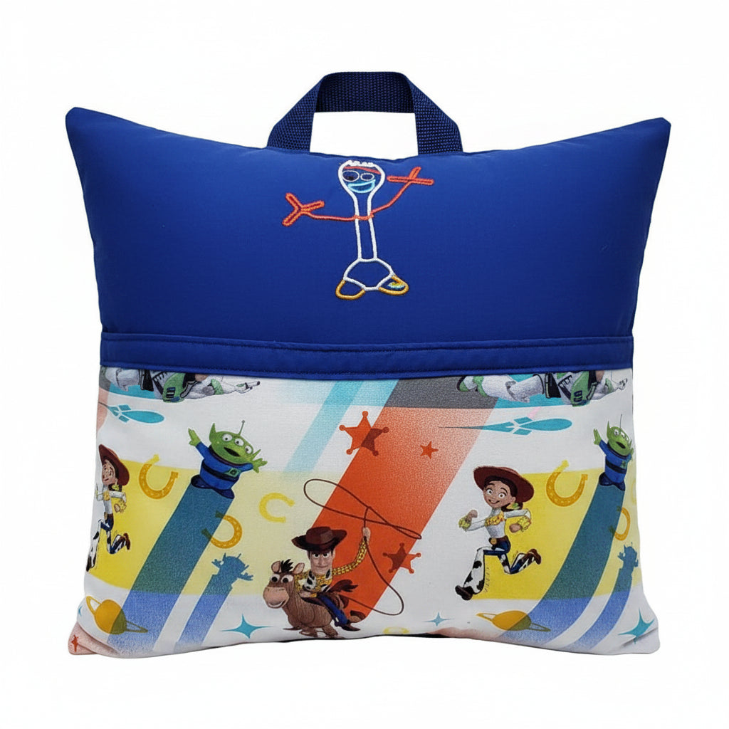 Adventure Buddy Reading Pillow Cover | Handmade Kids Book Pillow with Pocket & Handle
