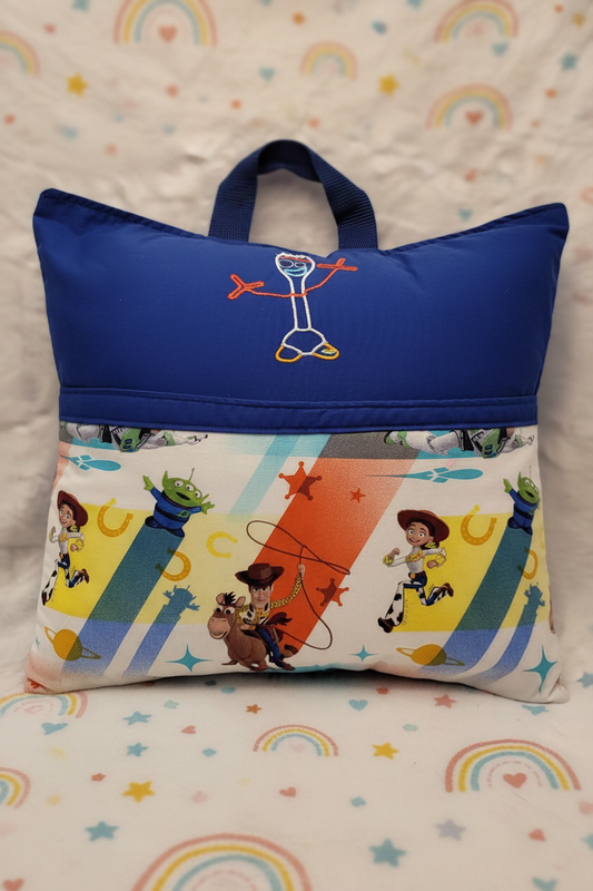 Adventure Buddy Reading Pillow Cover | Handmade Kids Book Pillow with Pocket & Handle