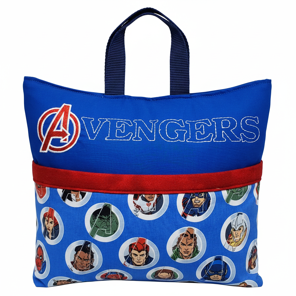 Superhero Adventure Reading Pillow Cover | Handmade Kids Book Pillow with Pocket & Carry Handle