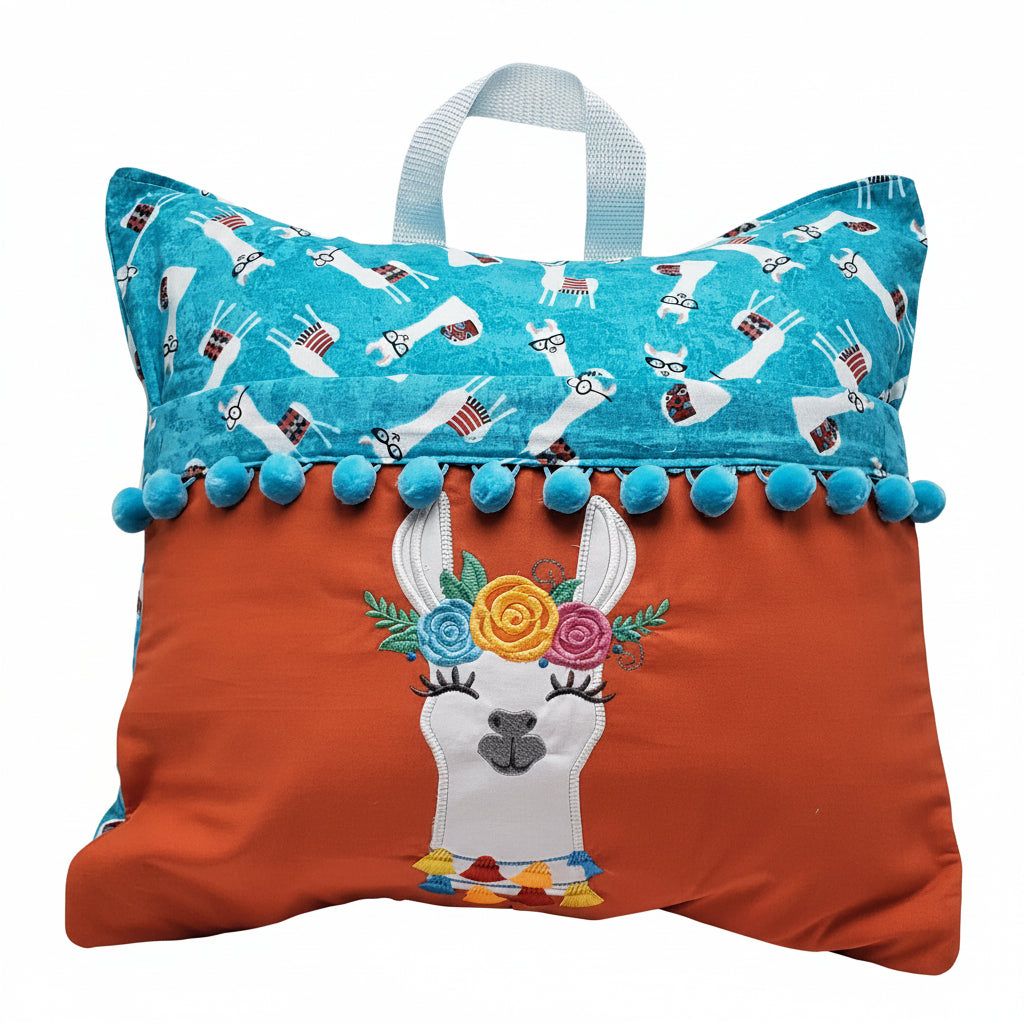 Boho Llama Reading Pillow Cover | Handmade Book Pocket Pillow Cover | Pillow Cover Only