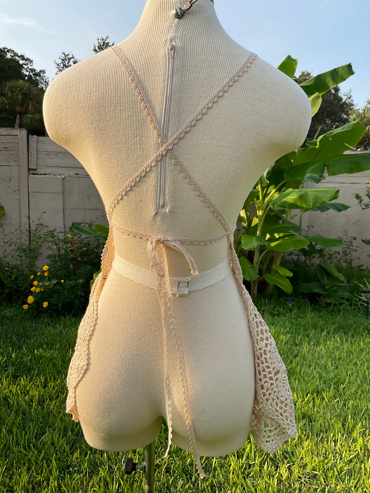 Elegant Lace Crochet Backless Top | Bohemian Contemporary Coquette Cottagecore
