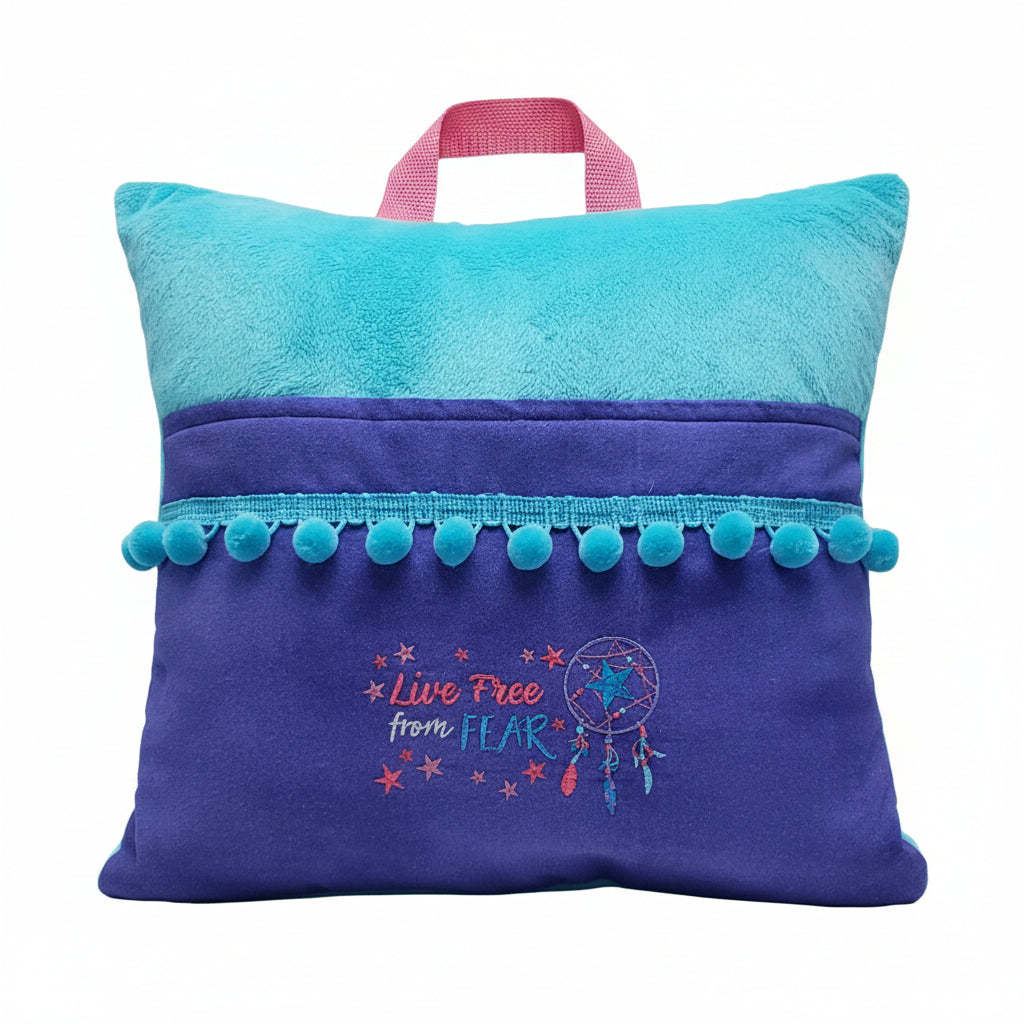 Fearless Dreams Flannel & Minky Reading Pillow Cover | Cozy Handmade Book Pillow