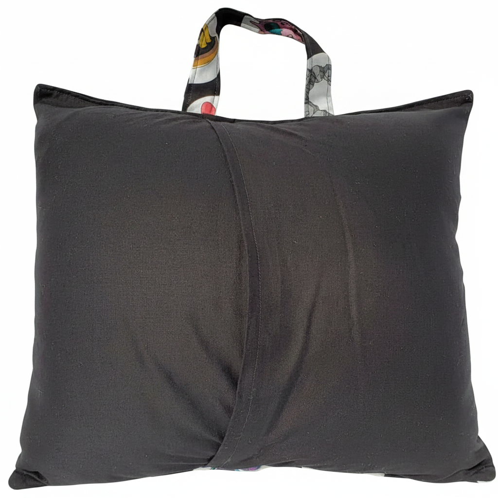 Gaming-Inspired Embroidered Reading Pillow Cover | Handmade Book Pocket | Pillow Cover Only