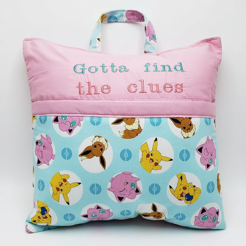 Gotta Find the Clues Reading Pillow Cover | Handmade Adventure Book Pillow