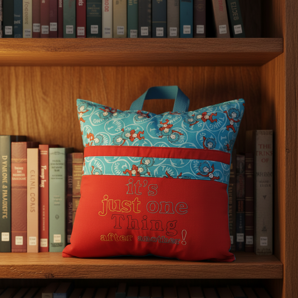 Handmade Reading Pillow Cover | Whimsical Character Theme | Book Pocket | Pillow Cover Only