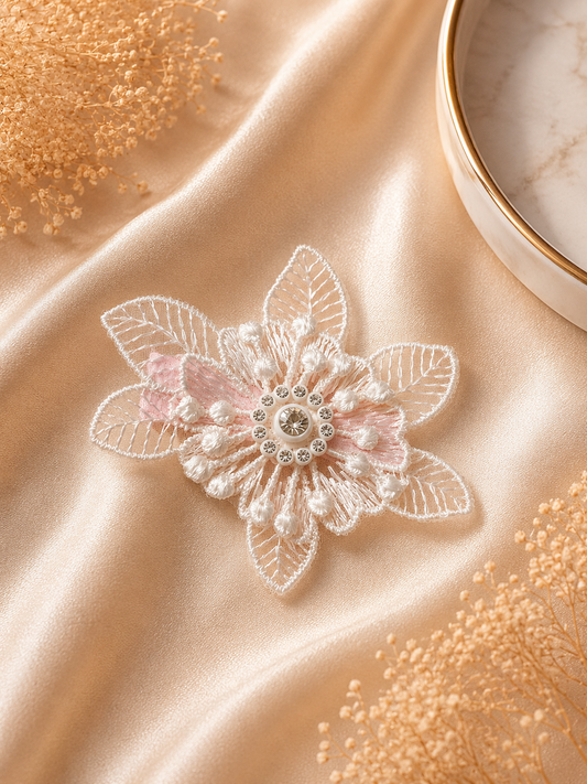 Shimmer Chantilly Embroidered Lace Hair Clip