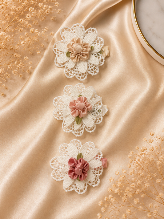 Opaline Embroidered Lace Hair Clip