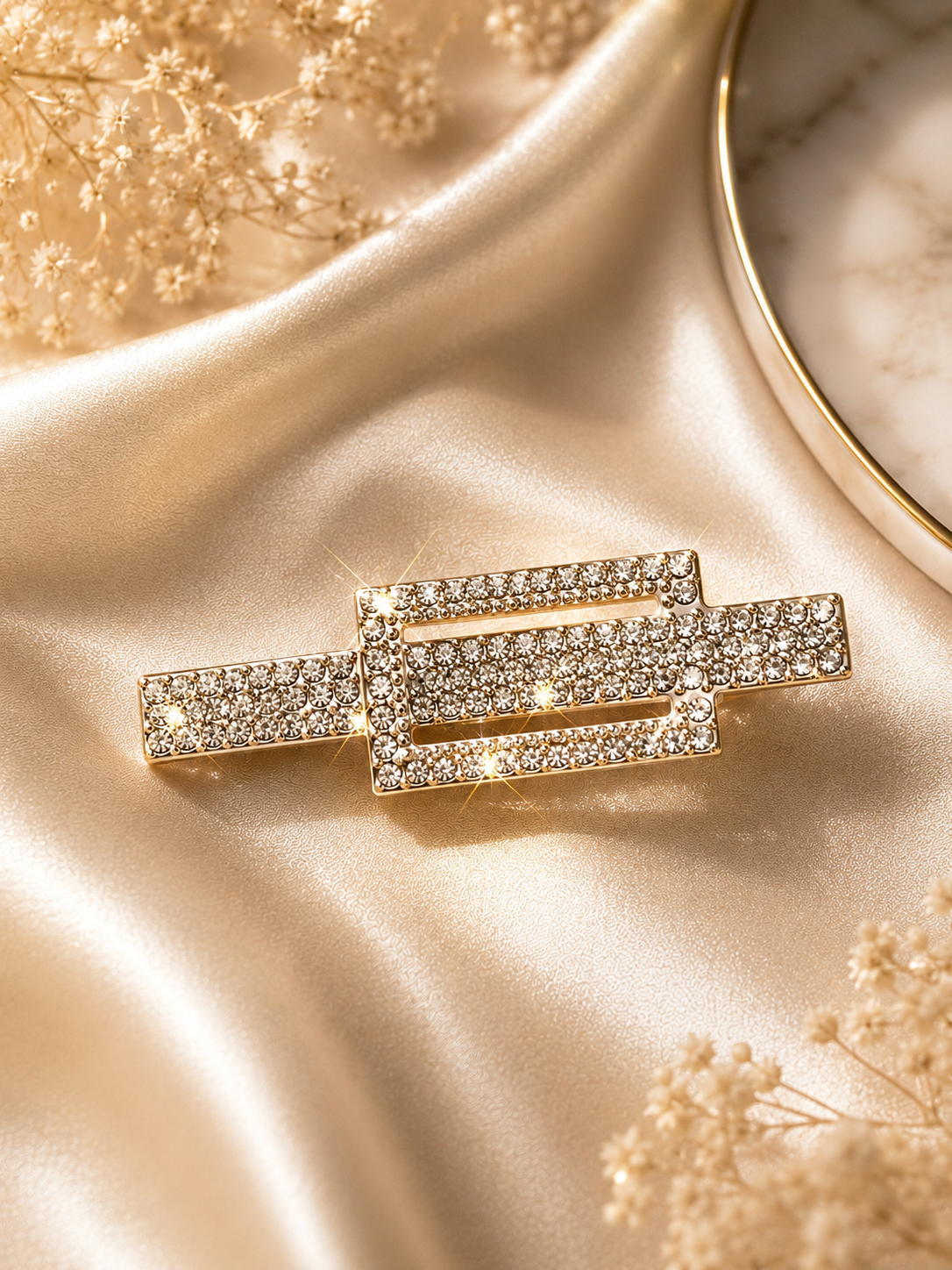 Gold Rhinestone Hair Clip