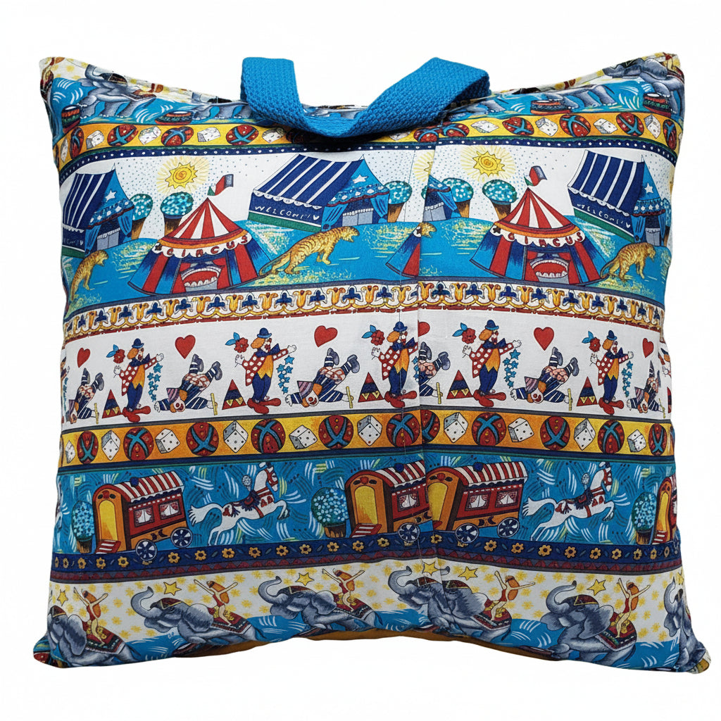 Vintage Circus Reading Pillow Cover | Handmade Book Pocket Pillow Cover | Storytime Collection | Pillow Cover Only